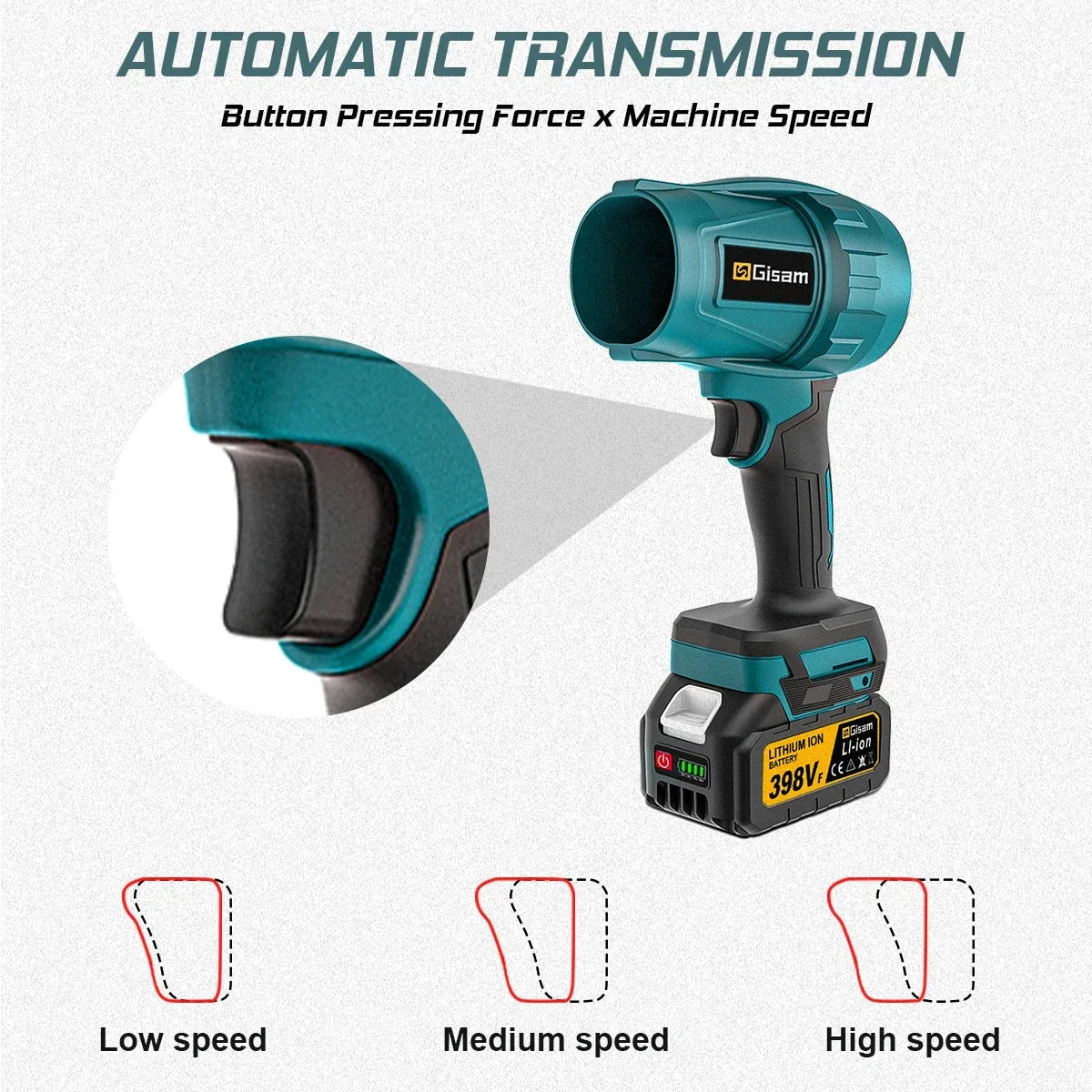 Handheld Turbo Air Blower – 200M/S 1500W Cordless