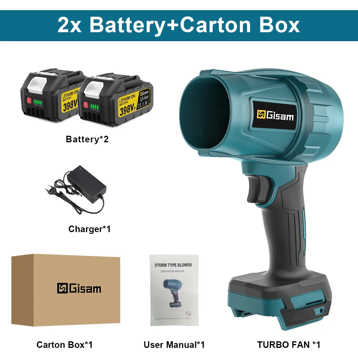 Handheld Turbo Air Blower – 200M/S 1500W Cordless