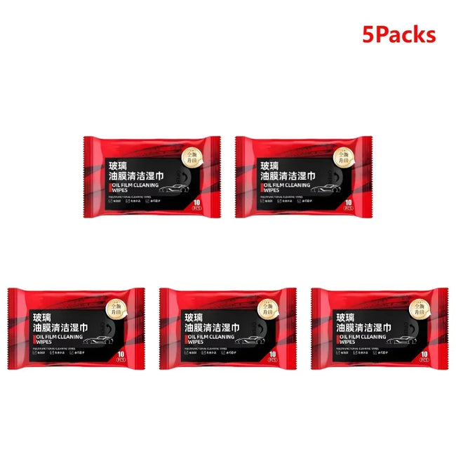 5-Pack Car Glass Oil Remover Wipes Hover Image